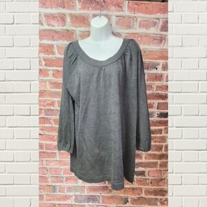 Vintage‎ Women's WOMAN WITHIN Black Long Sleeve Metallic Top Size Large
